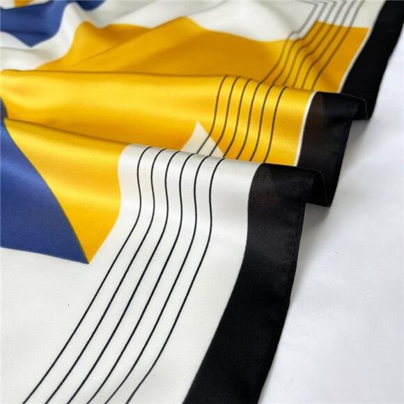 Square Satin Head Scarf for Women 014 - Picture 4 of 6